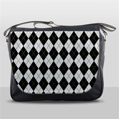 Plaid Pattern Messenger Bags by Valentinaart