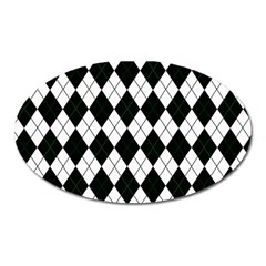 Plaid Pattern Oval Magnet by Valentinaart