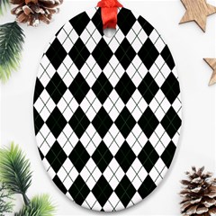 Plaid Pattern Oval Ornament (two Sides) by Valentinaart