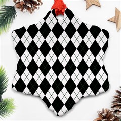 Plaid Pattern Snowflake Ornament (two Sides) by Valentinaart