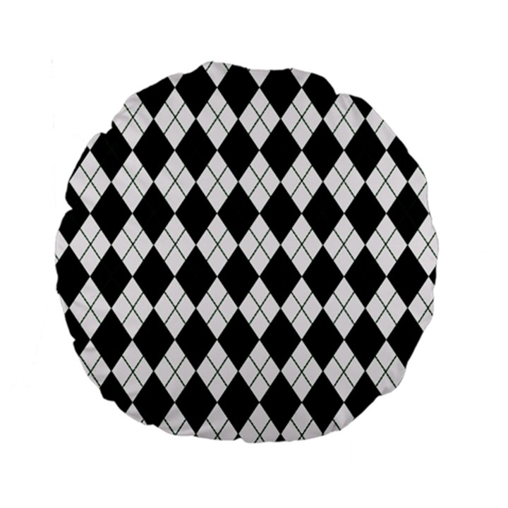 Plaid pattern Standard 15  Premium Flano Round Cushions