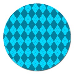 Plaid Pattern Magnet 5  (round) by Valentinaart