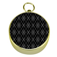 Plaid Pattern Gold Compasses