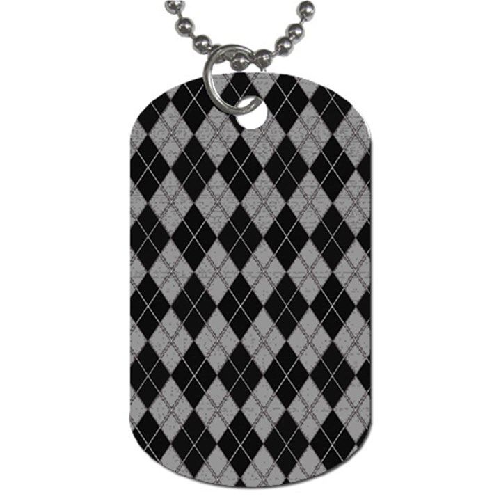 Plaid pattern Dog Tag (Two Sides)