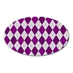 Plaid Pattern Oval Magnet by Valentinaart