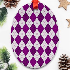 Plaid Pattern Oval Ornament (two Sides)