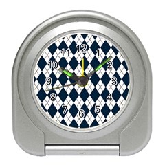 Plaid Pattern Travel Alarm Clocks by Valentinaart