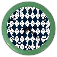 Plaid Pattern Color Wall Clocks by Valentinaart