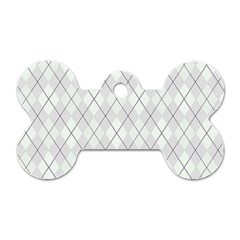 Plaid pattern Dog Tag Bone (Two Sides)