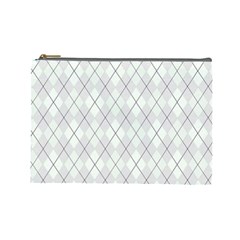 Plaid Pattern Cosmetic Bag (large)  by Valentinaart