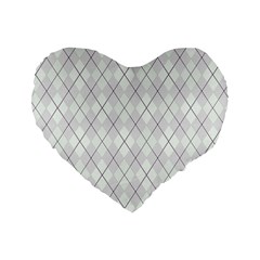 Plaid pattern Standard 16  Premium Heart Shape Cushions