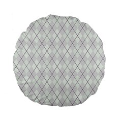 Plaid pattern Standard 15  Premium Flano Round Cushions