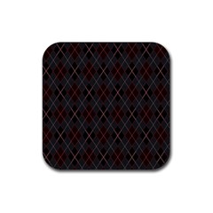 Plaid Pattern Rubber Coaster (square)  by Valentinaart