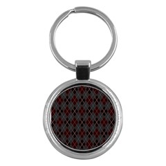 Plaid Pattern Key Chains (round)  by Valentinaart