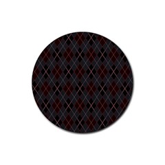 Plaid Pattern Rubber Round Coaster (4 Pack)  by Valentinaart