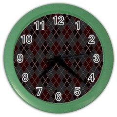 Plaid Pattern Color Wall Clocks by Valentinaart