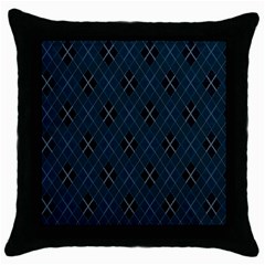 Plaid Pattern Throw Pillow Case (black) by Valentinaart