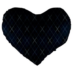 Plaid Pattern Large 19  Premium Heart Shape Cushions by Valentinaart