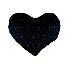 Plaid Pattern Standard 16  Premium Flano Heart Shape Cushions by Valentinaart