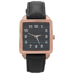 Lines Pattern Rose Gold Leather Watch  by Valentinaart