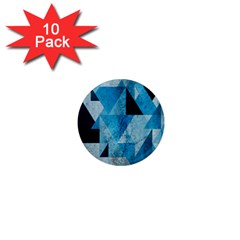 Plane And Solid Geometry Charming Plaid Triangle Blue Black 1  Mini Magnet (10 Pack)  by Mariart