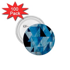 Plane And Solid Geometry Charming Plaid Triangle Blue Black 1 75  Buttons (100 Pack) 