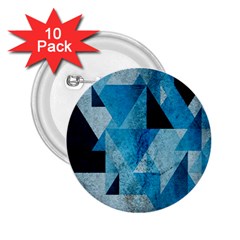 Plane And Solid Geometry Charming Plaid Triangle Blue Black 2 25  Buttons (10 Pack)  by Mariart