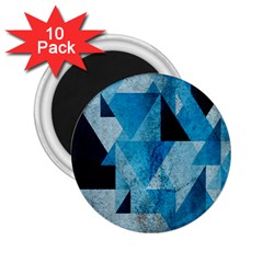 Plane And Solid Geometry Charming Plaid Triangle Blue Black 2 25  Magnets (10 Pack) 