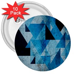 Plane And Solid Geometry Charming Plaid Triangle Blue Black 3  Buttons (10 Pack)  by Mariart