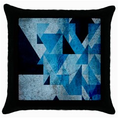 Plane And Solid Geometry Charming Plaid Triangle Blue Black Throw Pillow Case (black) by Mariart