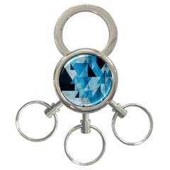 Plane And Solid Geometry Charming Plaid Triangle Blue Black 3-ring Key Chains by Mariart