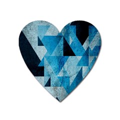 Plane And Solid Geometry Charming Plaid Triangle Blue Black Heart Magnet by Mariart