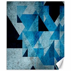 Plane And Solid Geometry Charming Plaid Triangle Blue Black Canvas 8  X 10  by Mariart