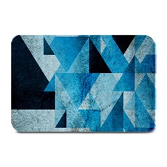 Plane And Solid Geometry Charming Plaid Triangle Blue Black Plate Mats by Mariart