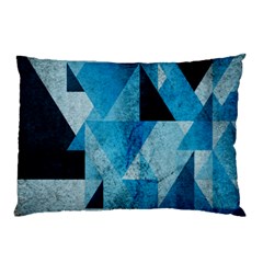 Plane And Solid Geometry Charming Plaid Triangle Blue Black Pillow Case by Mariart