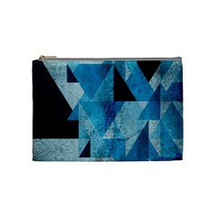 Plane And Solid Geometry Charming Plaid Triangle Blue Black Cosmetic Bag (medium)  by Mariart