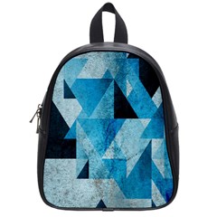 Plane And Solid Geometry Charming Plaid Triangle Blue Black School Bags (small)  by Mariart