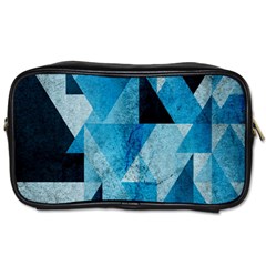 Plane And Solid Geometry Charming Plaid Triangle Blue Black Toiletries Bags by Mariart