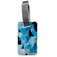 Plane And Solid Geometry Charming Plaid Triangle Blue Black Luggage Tags (one Side)  by Mariart