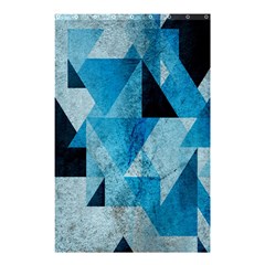 Plane And Solid Geometry Charming Plaid Triangle Blue Black Shower Curtain 48  X 72  (small)  by Mariart