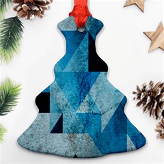 Plane And Solid Geometry Charming Plaid Triangle Blue Black Christmas Tree Ornament (two Sides) by Mariart