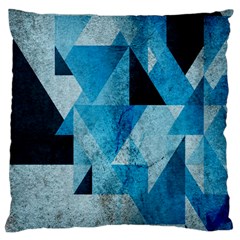 Plane And Solid Geometry Charming Plaid Triangle Blue Black Large Cushion Case (one Side) by Mariart