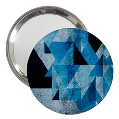 Plane And Solid Geometry Charming Plaid Triangle Blue Black 3  Handbag Mirrors by Mariart