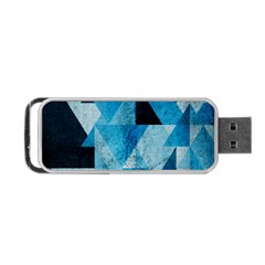 Plane And Solid Geometry Charming Plaid Triangle Blue Black Portable Usb Flash (two Sides) by Mariart