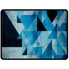 Plane And Solid Geometry Charming Plaid Triangle Blue Black Double Sided Fleece Blanket (large)  by Mariart