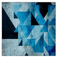 Plane And Solid Geometry Charming Plaid Triangle Blue Black Large Satin Scarf (square) by Mariart