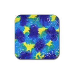 Mulberry Paper Gift Moon Star Rubber Coaster (square)  by Mariart