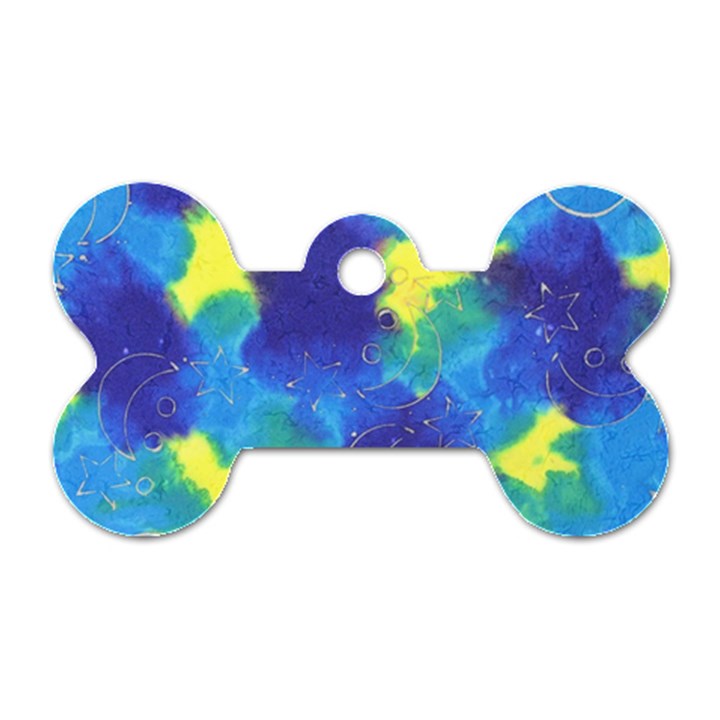 Mulberry Paper Gift Moon Star Dog Tag Bone (Two Sides)