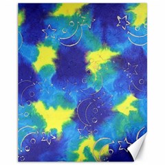 Mulberry Paper Gift Moon Star Canvas 11  X 14   by Mariart