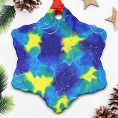 Mulberry Paper Gift Moon Star Ornament (snowflake) by Mariart